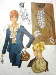 9451 1968 RUFFLED HALTER FILL-IN,ASCOT, BIB,CUFFS PATTERN
